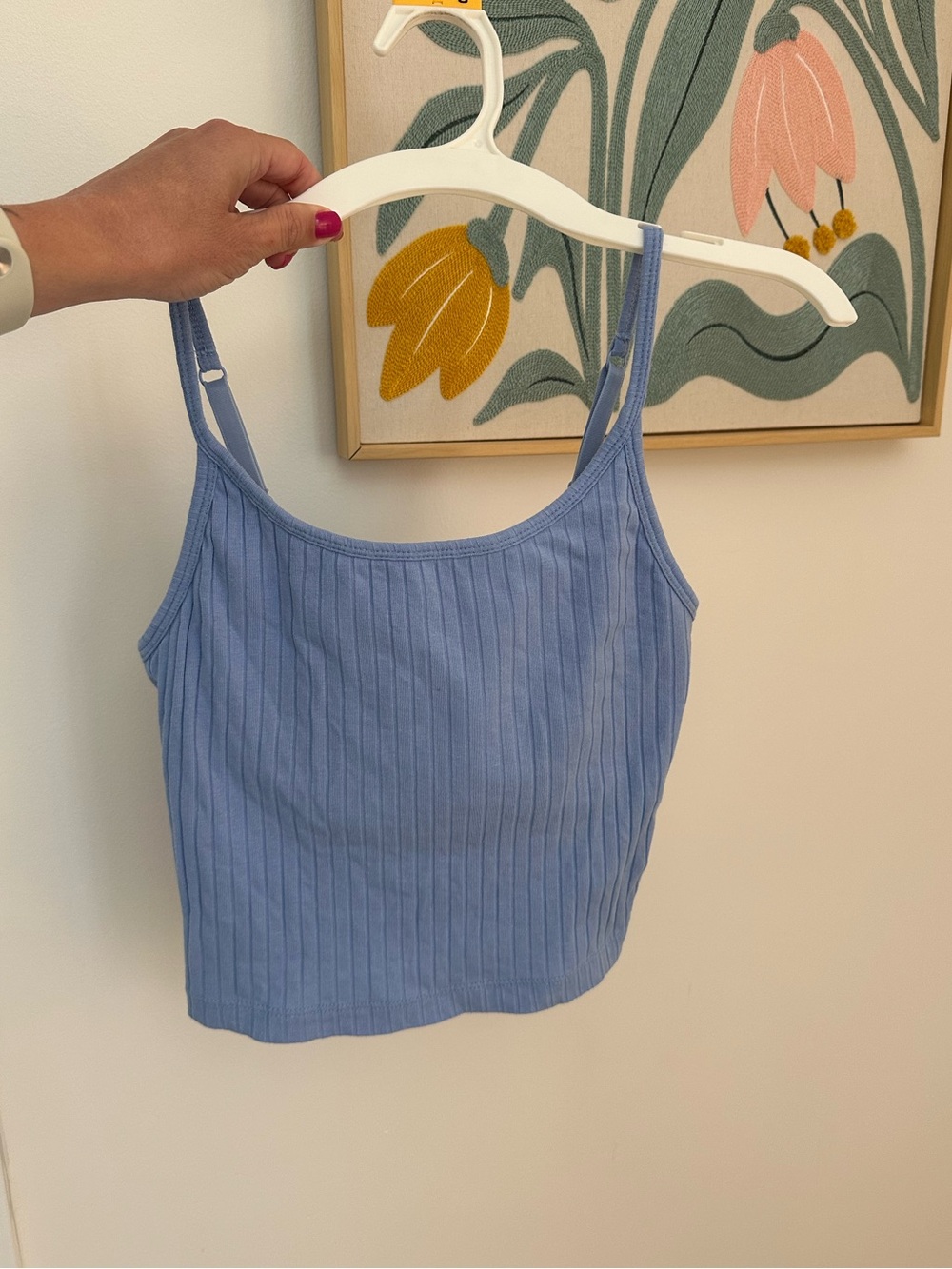 Old Navy Light Blue Ribbed Crop Cami